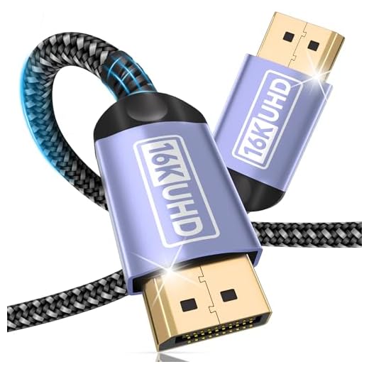 Zestiq 16K Cavo Displayport 2.1 2M, 16K@60Hz, 10K@60Hz, 8K@120Hz, 4K@240Hz/165Hz/144Hz, 2K@360Hz/240Hz, Cavo DP supporta 80Gbps, HDR, DSC1.2a, FreeSync e G-Sync per monitor, Grafica, PC