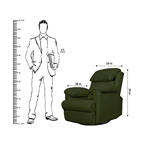 Image of Diana Recliner, Ultra Comfortable and Durable Ergonomic Single Seat Reclining Sofa, Living Room Recliner Chair with Thickened Padded Arm /Back, Leatherette, Green Color