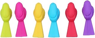 Wine Glass Markers Set of 6 Cute Bird Silicone Drink Glass Charms Tags Recognizer Cup Labels Signs Distinguisher for Party Bar Accessories