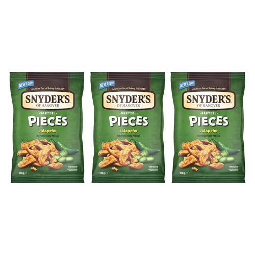 Snyders of Hanover Pretzel Pieces Assorted Flavours - Jalapeno 110g (Pack of 3)