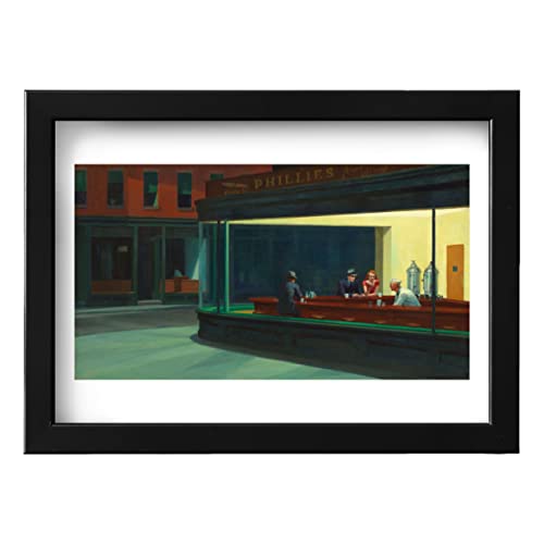 Impression d'art encadrée de Hopper finition mat pour éviter les reflets sur vos murs