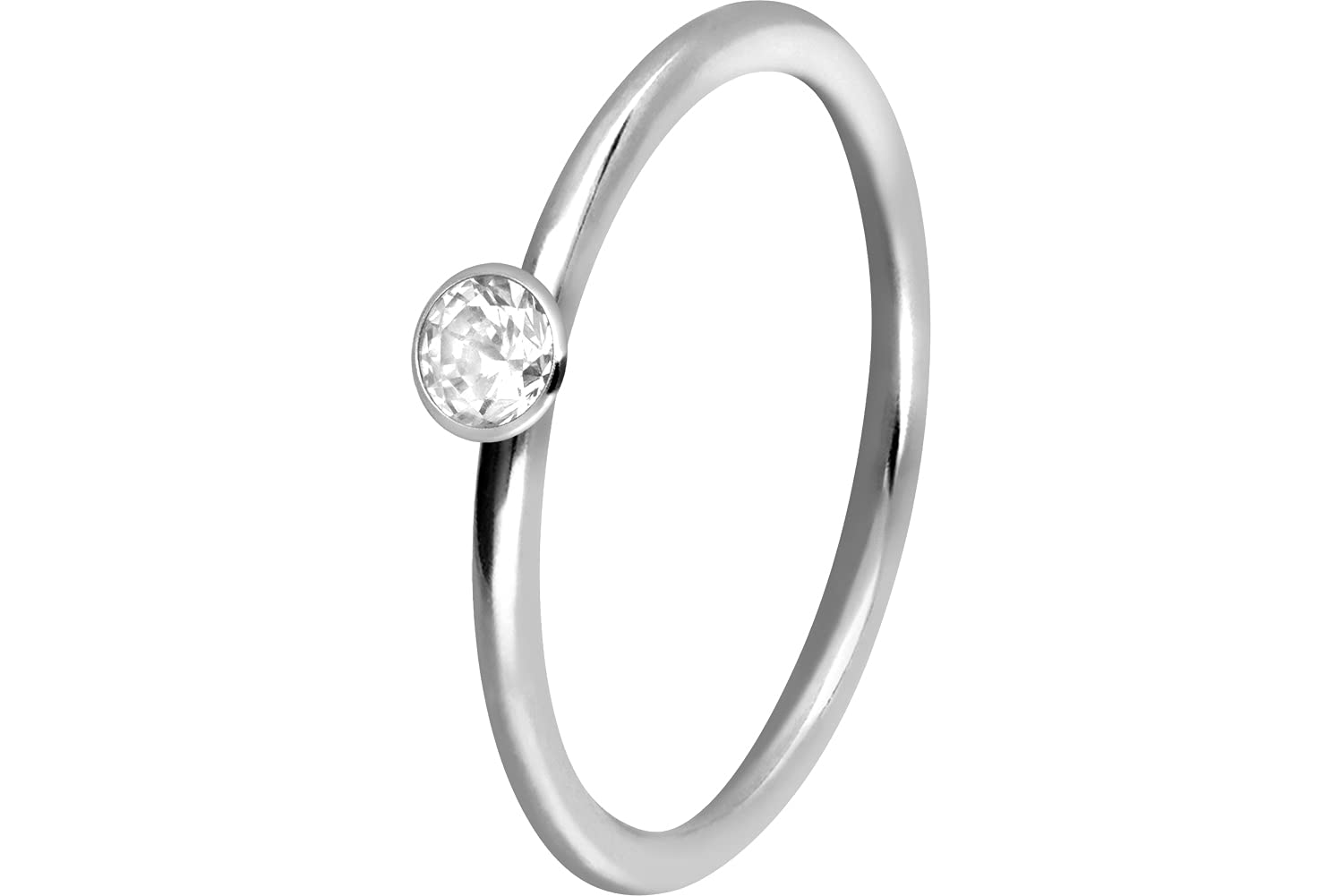 PIERCINGLINE Piercing de nariz de plata de ley 925, diseño flexible, selección de diseño, Plata, Crystal