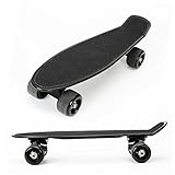 VIVINATURE 22 inch Complete Plastic Skateboard Standard Cruiser Skateboard with PU Wheels(Black)