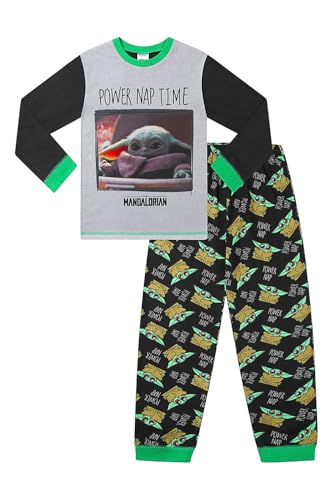 The Mandalorian Baby Yoda Power Nap Pyjama long pour garçons et filles Star Wars, gris, 7-8 ans
