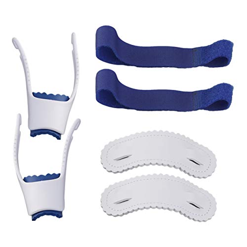 Enderezadora práctica de férulas Hallux Valgus Pro Tirantes Corrección del dedo pulgar Noche Corrector ortopédico para huesos grandes Herramienta BCVBFGCXVB (blanco y azul) Cover