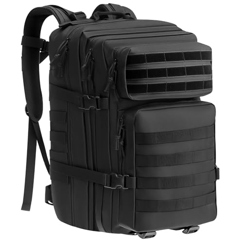 QWORK® Zaino Tattico Militare 45L, Grande Zaino da Esterno Idrorepellente