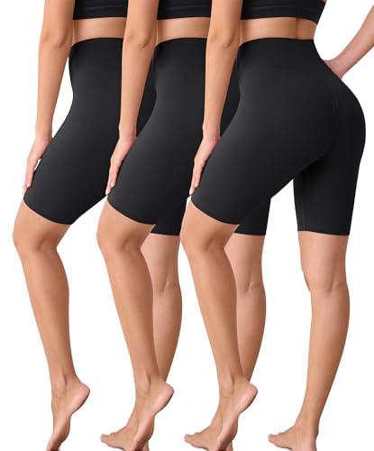 VALANDY Creamlush 3 Pack Biker Shorts for Women - 8" High Waisted Buttery Soft Athletic Yoga Shorts (S-5XL)