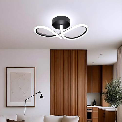 Image of Binyamin 50W Modern LED Ceiling Light for Living Room | Star & Infinity Design Ceiling Lamp 3Colour Changing Warm White, Natural White & Cool White | Acrylic Ceiling Light for Bedroom Hallway Infinity