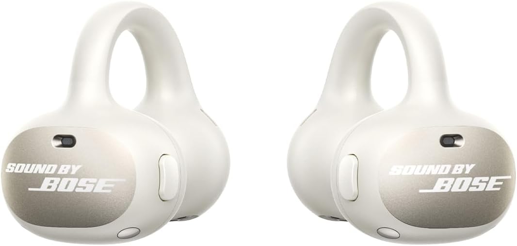 Baseus Inspire XC1 Cuffie Open-Ear, Sound by Bose, Cuffie Bluetooth Cloud Comfort, con Dolby Audio | Hi-Res | Driver Ibrido a 2 Vie | Tweeter Knowles BA, Autonomia 40 h, IP66, Bianco Stellare
