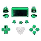 eXtremeRate Botones para ps4 Mando Teclas de Repuesto Dpad R1 L1 R2 L2 Disparador Botón Touchpad Home Share Acción Botón Opciones Completo Kit para ps4 Mando Slim Pro CUH-ZCT2(Verde Cromo)
