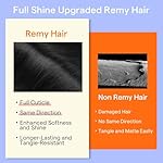 Full Shine Hair Extensions Clip in Human Hair Black 22 Inch Real Human Hair Extensions Clip ins Triple Weft Clip in Human Hair Extensions Straight Thick End 7 Pcs - Image 4