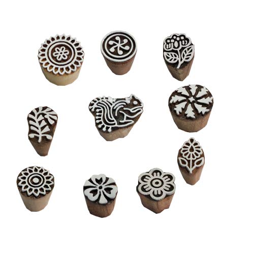 F. K. Handicraft Wooden Printing Blocks, Brown, Set of 10 (B07V9TVGTK) Amazon Price History, Amazon Price Tracker