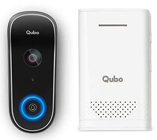 Image of QUBO Smart WiFi Wireless Video Doorbell from Hero Group | Instant Visitor Video Call on Phone | Intruder Alarm System  with Wireless Musical Chime Video Doorbell