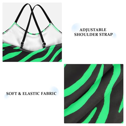 Green Zebra Pattern Girls One Piece Swimsuits Summer Quick Dry Beach Bathing Suit4