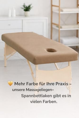 EXKLUSIV HEIMTEXTIL Massageliege Frottee Spannbettlaken mit Nasenschlitz Marke 70-80 cm x190-200 cm Sand