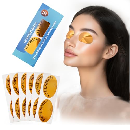 HOMESTHETIX - Disposable Tanning Eye Stickers Strap-Free Gentle on Lashes Maintain Clear View Indoor & Outdoor Tanning Accessory Gift-Ready Pack of 50