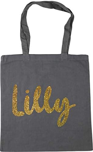 Hippowarehouse Personalised name Glitter Tote Shopping Gym Beach Bag 42cm x38cm, 10 litres