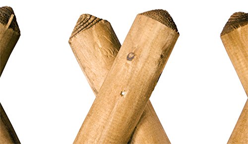 Jägerzaun Doppeltor/Gartentor für Jägerzäune zweiflügelig Lattenzaun im Maß 300 x 100 cm (Breite x Höhe) aus Kiefer/Fichte Holz mit brauner Druckimprägnierung