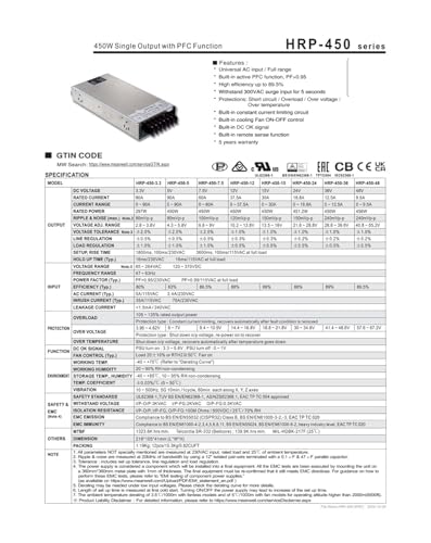Alimentation à découpage 12V stable contre les surcharges HRP-450 450W - 2