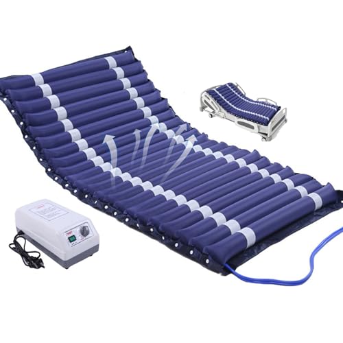 Genérico 120cm De Ancho Colchón Antiescaras con Bomba Silenciosa E Impermeable,Colchón Aire Antiescaras Cargable 135kg,Presión Alterna,Prevención De Escaras Y Tratamiento De úlceras