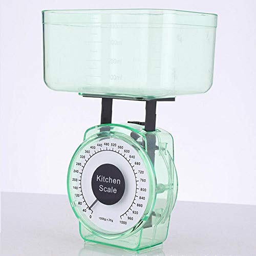 Báscula mecánica de cocina POWERTOOL báscula de peso de alimentos de 1 kg de capacidad, báscula compacta para hornear para cocinar a diario (color al azar)