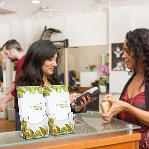 zavekia Acrylic Brochure Holder,2 packs Thicker Countertop Literature Holder Plastic Flyer Display Stand for Magazine (2 packs) - Thumbnail 4