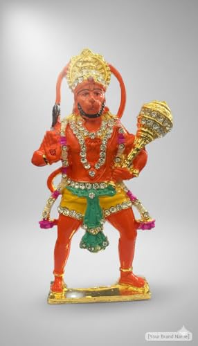 Estatua Mini de Hanuman en Metal de 4 pulgadas