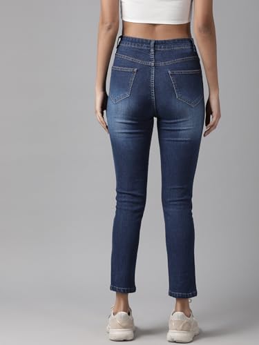 Image of GUTI Womens High Rise Crop Length Jeans()