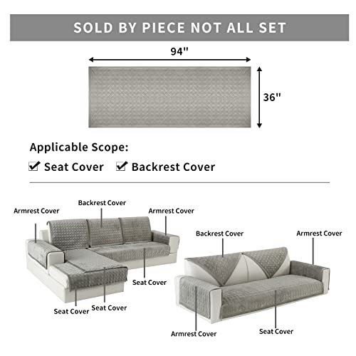 Deep Dream Couch Cover, Sectional Couch Covers, Sofa Covers For 3 Cushion Couch, Couch Cover For Dogs Pets Recliner Loveseat L Shaped, Anti-Slip Sofa Covers 36 X 94 Inch - Light Gray(Only 1 Piece) #TOP4