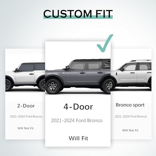 Image of KARPAL Floor Mats for 2021-2026 Ford Bronco 4 Door (Not for Sport), Custom Fit TPE All Weather Ford Bronco Accessories 1st&2nd Row Floor Liner & Cargo Liner & Backrest Mat