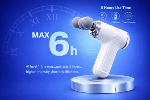 Image of Percussion Massage Gun for Muscle Recovery | Deep Tissue Massager for Back, Neck & Shoulder Pain Relief | 9 Interchangeable Heads | Full Body Relaxation Device (3 Head masager)