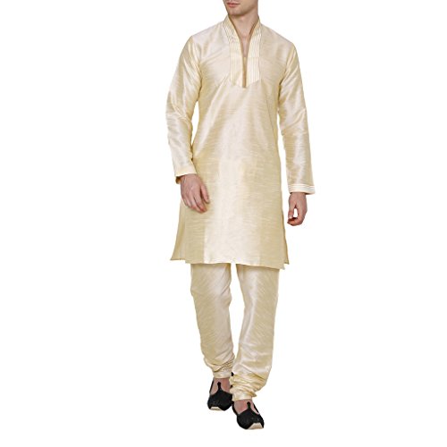 Kurta Churidar de seda dupion Royal Kurta con cuello alto para hombre