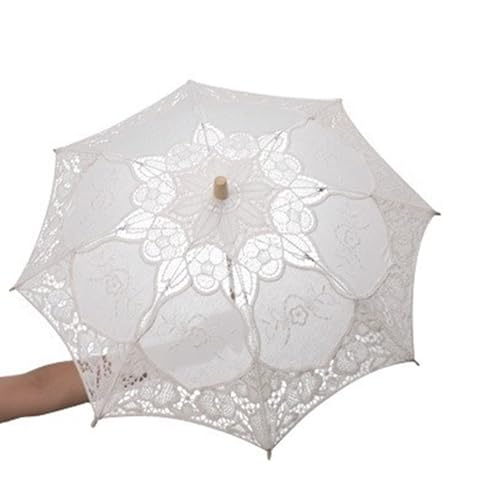 hokojix Fashion Lace Umbrella Parasol Sunproof Umbrella for Wedding Decorative Photography Multiple Size Lace Sunproof Umbrella