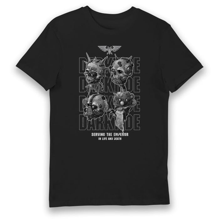 Bioworld Warhammer 40 000 Darktide Servo Skulls T-shirt pour adulte, Noir , S
