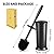 UPTRONIC Toilet Brush, Toilet Bowl Brush with Extra Long Handle Durable Bristles Toilet Scrubber and Covered Holder for Toilet Brush Set for Bathroom Cleaning (Black, 1 Set)