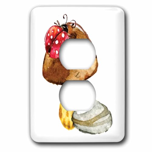 Mignon Bug sur Bouchon Champignon Marron : plaque murale résistante et lavable