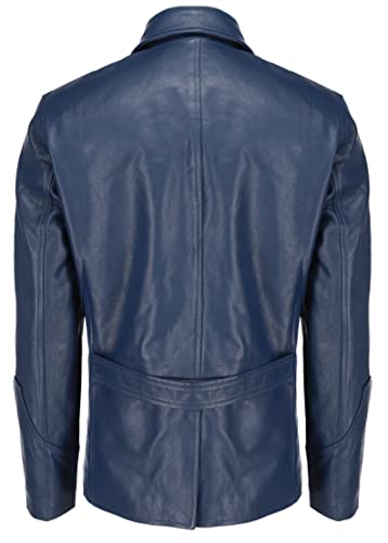 Image of Jild Lambskin Leather Jacket Men Casual Coat - Notched Collar Classic Bond's Style Ultimate Leather Blazer for Men