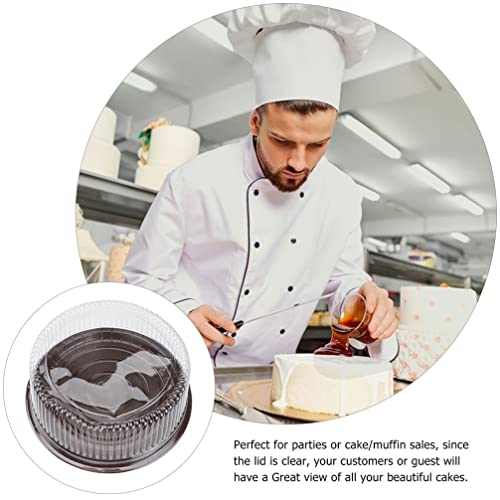 Kichvoe 25Pcs Plastic Cake Containers Carriers With Dome Lids Disposable Round Cake Carrier Cake Display Container For Transport #TOP3