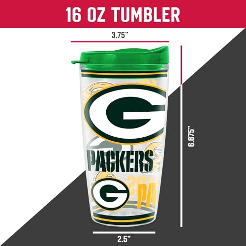 Image of Rico Industries NFL Football Double Wall Mayhem 16oz Tritan Tumbler W Lid