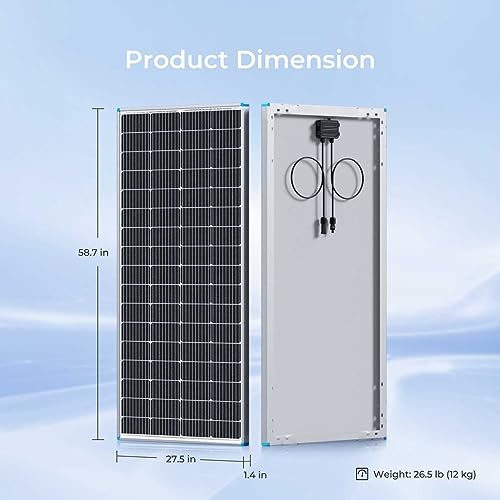 Renogy 200 WATT 12 VOLT High-Efficiency Monocrystalline Pv Module Power Charger For Rv Marine Rooftop Farm Battery And Other Off-Grid Applications thumb #6