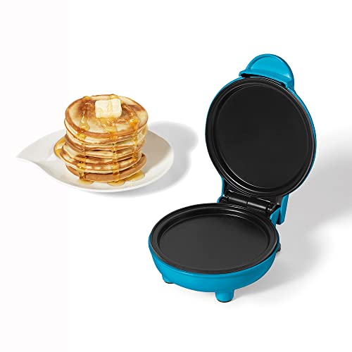 Starfrit Electric Mini Pancake Maker 4' Non-Stick Cooking Surface Easy to Use & Clean 300W, Blue