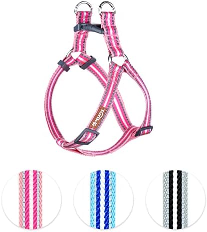 No Pull Dog Harness with Adjustable Reflective Safety Nylon Step in Small Medium Large Puppy Vest Outdoor Easy Walking（Pink，S）