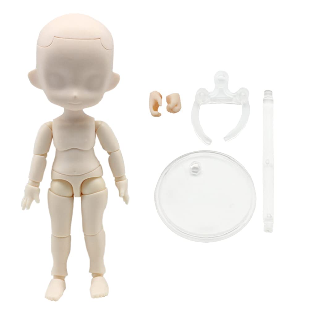 niannyyhouse DOD 13cm Doll Action Figures Body Suitable for 1/12 BJD Dolls Head Dress Up (Super White-Standard Package B)