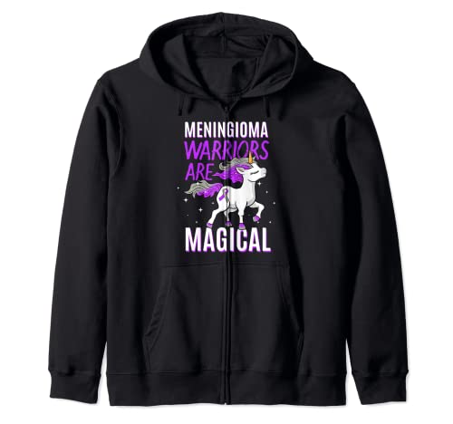 Warriors Are Magical Meningioma Brain Tumor Cancer Awareness Zip Hoodie