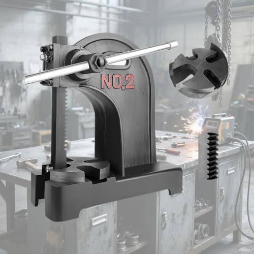 Image of Heavy Duty 2 Ton Arbor Press, Manual Arbor Press, 8.5" Maximum Height, Cast Iron Desktop Press for Bending, Stamping, Forming, Stretching (2 Ton Black)