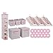 Delta Children Nursery Storage 48 Piece Set - Easy Storage/Organization Solution - Keeps Bedroom, Nursery & Closet Clean, Infinity Pink