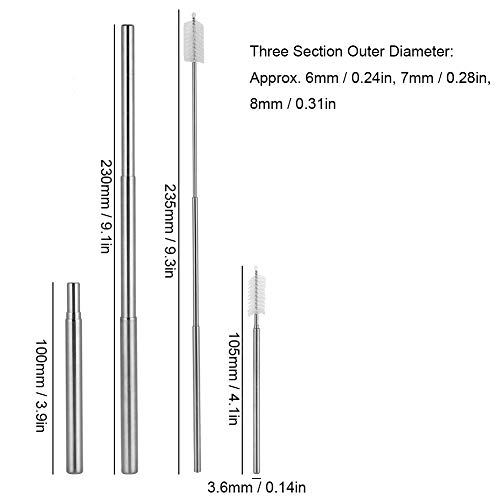 Portable Three Section Retractable Stainless Steel Reusable Straw Kit (#2) - Image 2
