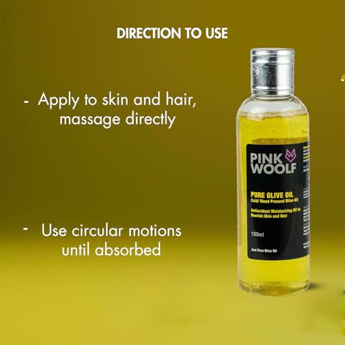 Image of Pink Woolf Olive Oil for Hair & Skin | Pure Cold-Pressed | Nourishes & Hydrates | 2 Bottle Pack