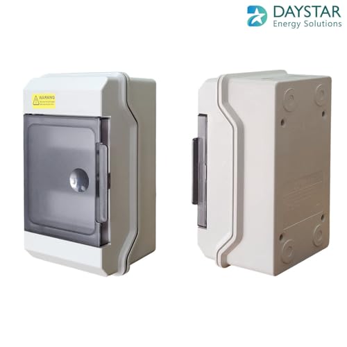 Image of Daystar Solutions (4Way-AquaX) IP65 MCB Box with Enclosure and Open-Type Cover for Outdoor Power Distribution | Heavy Rated Quality ABS Plastic | With Din Rail | Pack of 1 | 4 Way MCB Box