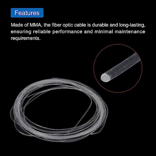 Image of MECCANIXITY PMMA Fiber Optic Light Side Glow Cable, 1.5mmx9m LED Transparent for Hotels, KTV, DIY Art, Home Decoration